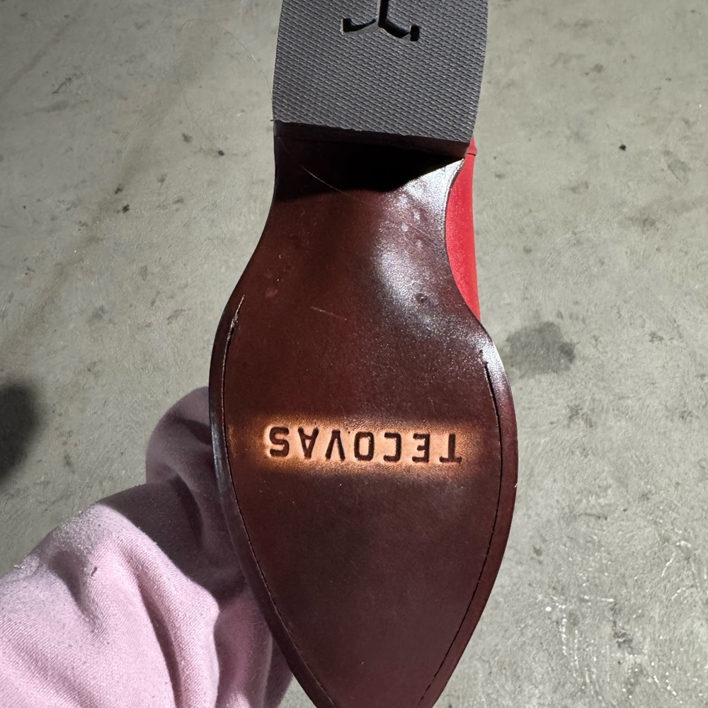 Abby Red Leather Cowboy Boots - Picture 3 of 5